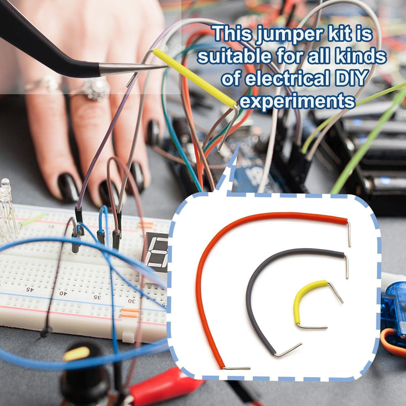560Pcs Breadboard and Jumper Wire kit PCB Circuit Board Assortment,14 Different Lengths Breadboard Jumper Wires with Breadboard and Tweezers,Suitable for Electrical DIY Experiments 560Pcs+Breadboard