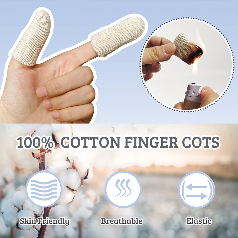 MIG4U 10 Pcs Cotton Finger Cots, Reusable Finger Protectors for Cuts Wounds, Arthritis, Eczema, Bruises, Calluses, Cracking Thumbs Healing, Fingernail Caps/Stall/Cushion/Cover (Not 10 Pairs) S/M