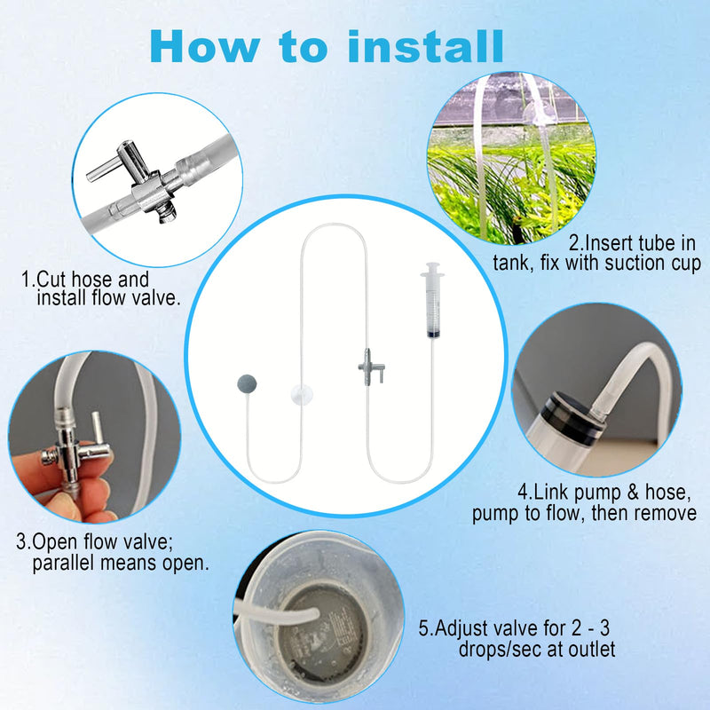 Drip Acclimation Kit for Aquarium, Adjustable Precision Slow Drip System to Reduce Stress & Prevent Osmotic Shock, Safe Transition for Saltwater Freshwater Fish, Shrimp, Coral, Marine Fish 1 SET