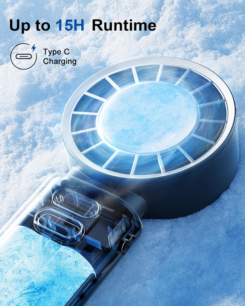 SOTHING Portable Handheld Fan, Built-in Cooling Compress, 100-Speed Rechargeable Personal Fan, 15Hrs Cooling, 120°Foldable Design, 3-IN-1 Portable-fan for Travel, Cooling Device for Outdoor 3600mAh Cooling Fan