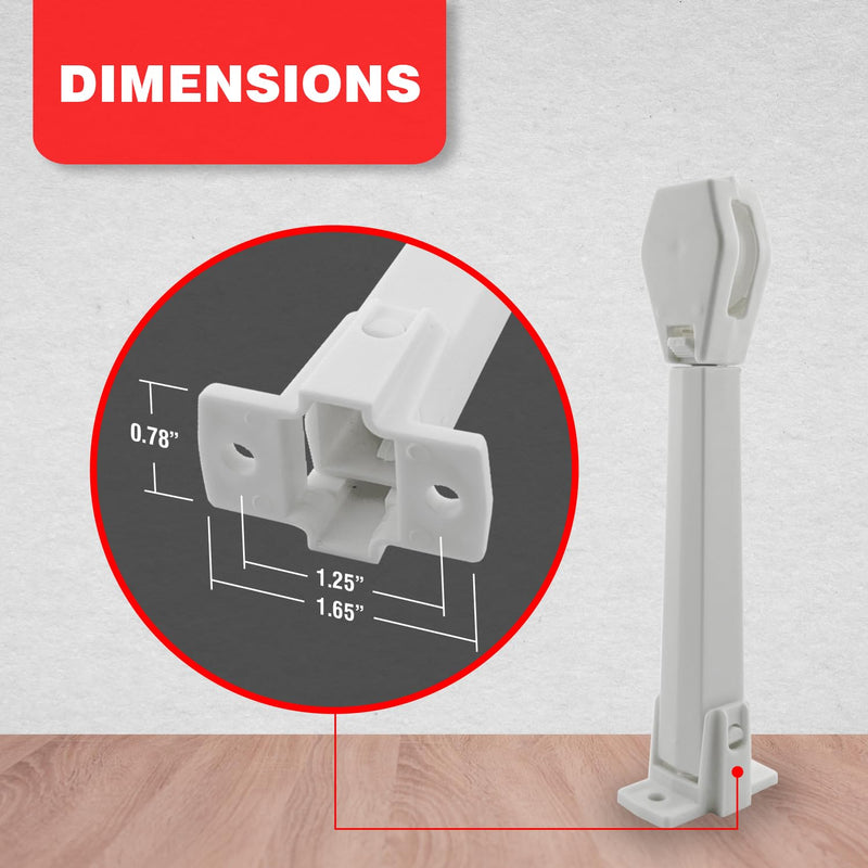 Amazing Drapery Hardware Spring Loaded Cord Tensioner for Cord Loops - Off White, Wall or Floor Mount - 2 Pack with Screws