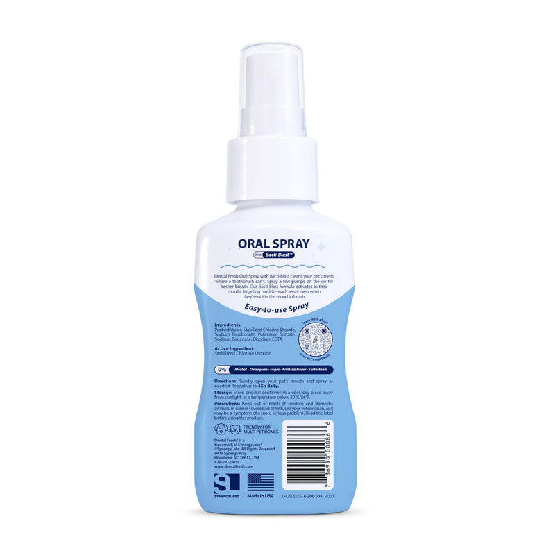 Dental Fresh – Oral Spray for Dogs and Cats – Daily Pet Dental Cleaning Spray to Support Healthy Teeth and Help Freshen Breath – 4 Fl Oz