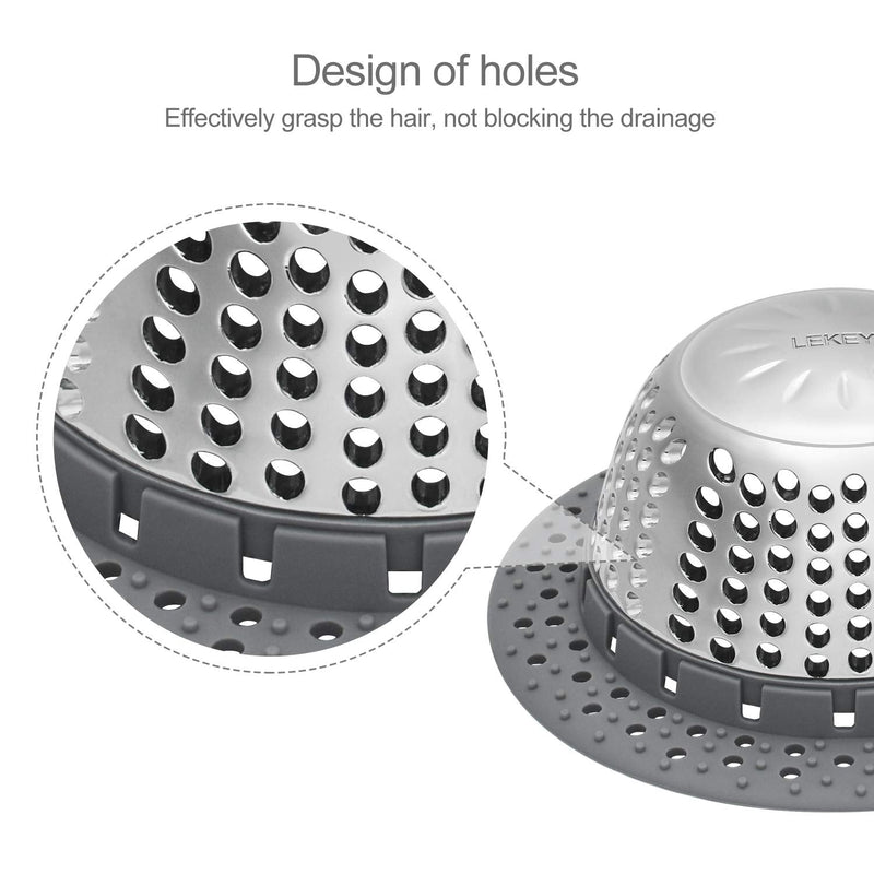 LEKEYE Drain Hair Catcher/Bathtub Drain Cover/Drain Protector for Pop-Up & Regular Drains(Patented Product) 7070