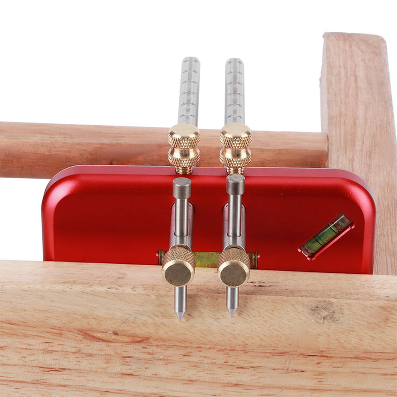 Wood Scribing Mortise Gauge, Double Head Aluminium Alloy Carpenter Tool, Adjustable Marking Gauge Woodworking Scribe for Carpenter