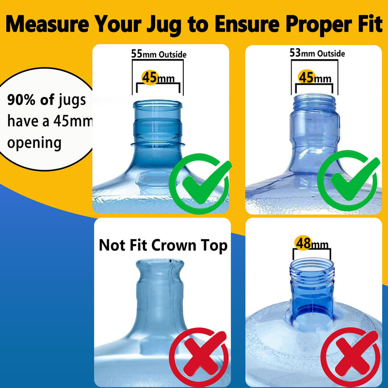 3 and 5 Gallon Water Jug Cap Reusable，Food Grade Silicone Replacement Gallon Caps for 55mm Bottle and Water Dispensers，Non-Spill 5 Gal Water Jug Cap Replacement Cover（3 Pack） Ordinary 3 Packs