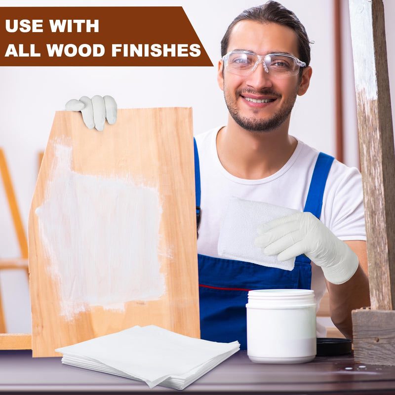 Ziliny 60 Pcs Wood Stain Pads Applicator Kit for Oil Based Finishes