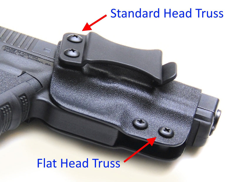 1/8" Black Chicago Screws & Binding Posts Fasteners for Leather Straps/Belts, Kydex Holster/Sheath Repair or Rivet Parts Replacement, Thru Hole Open Slot Design. Made in USA 10 Pack Standard Head