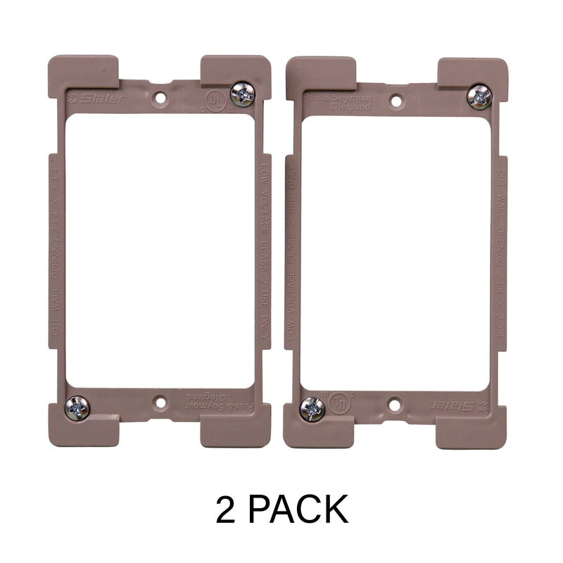 On-Q AC1010012PK Legrand (2 Pack) Low Voltage Bracket, 1 Gang (Pack of 2), Gray 1 Gang (Pack of 2) RetroFit