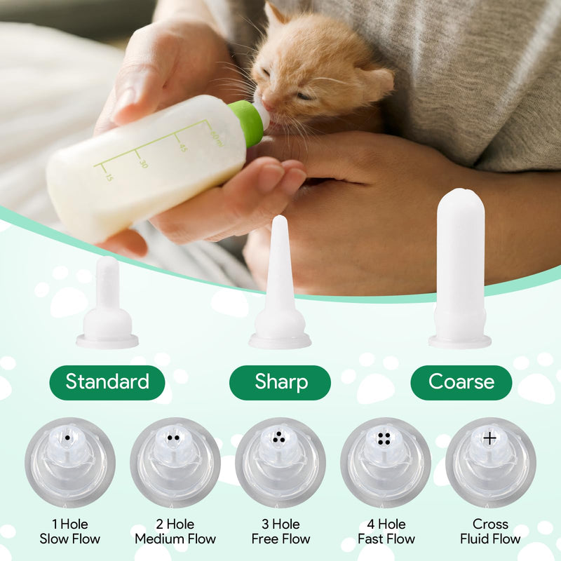 7 Pack Cat Pill Shooter, Pill Cutter and Crusher for Pets, Tablet & Liquid Soft Tip Pill Pusher for Cats, Pet Popper for Cats Dogs, Pet Medicine Feeder, Kitten Puppy Bottle Feeding Kit (Set C)