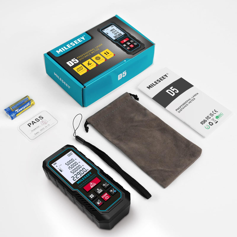 MILESEEY Laser Measurement Tool, ±2mm Accuracy Laser Measure with Digital Angle Level, Laser Tape Measure with Phone App, Record Data and Make Your own Sketch Support Hand-Drawn Plan/Draw on Picture 229ft