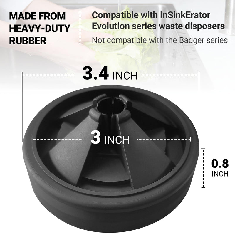 AR-PRO (2-Pack) Garbage Disposal Rubber Drain Insert - 3 3/8" Garbage Disposal Splash Guards Sink Baffle - Removable Sink Baffles Qcb-Am Compatible With Insinkerator Garbage Disposal Parts Black Sink Baffle 3 3/8"