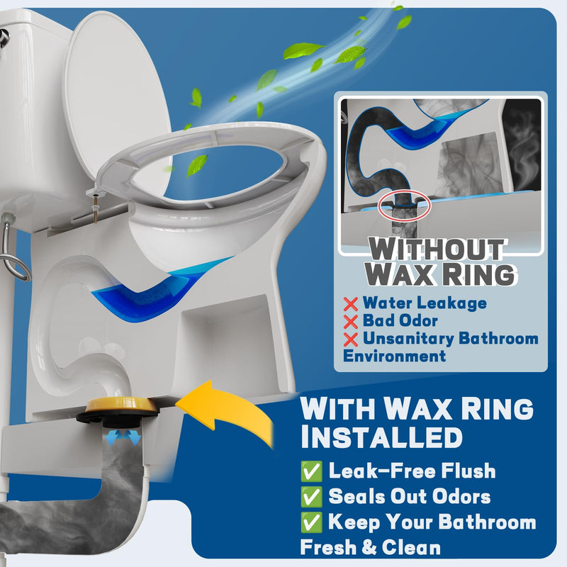 NEEXAN Toilet Flange Repair Kit with Wax Ring and Bolts, Fits 3-4 in Drains 8