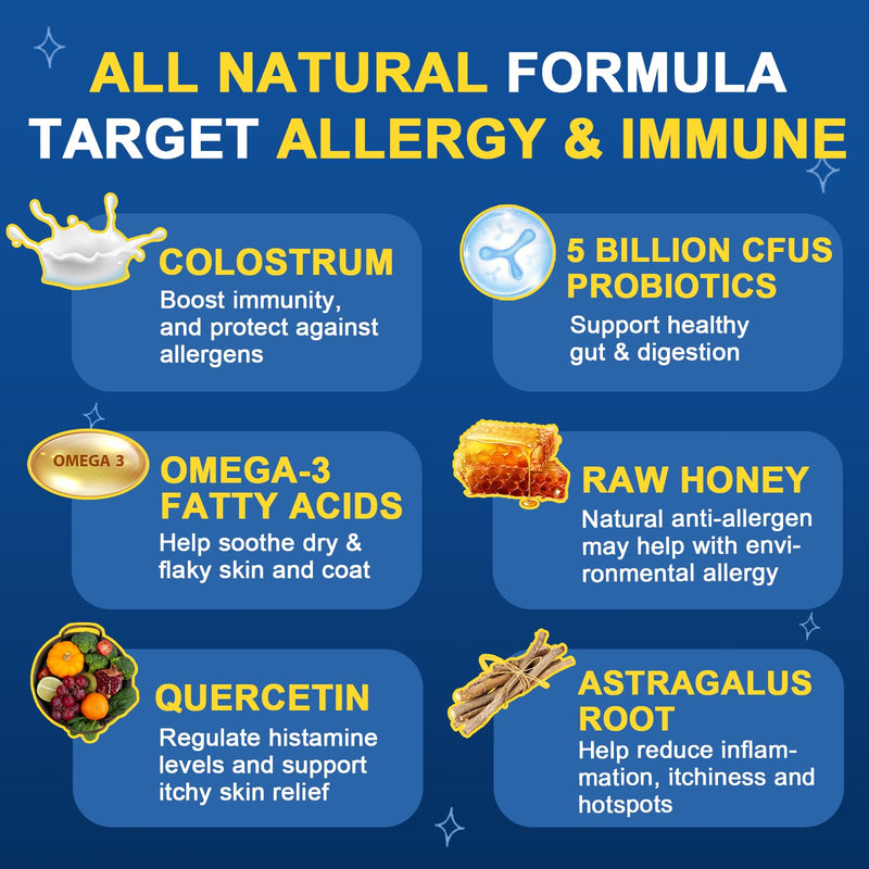 Dog Allergy Relief Chews, Salmon Fish Oil for Dogs Skin and Coat
