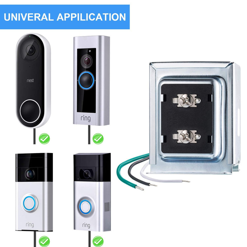 Maxdot 1 Pack Doorbell Transformer 16V 30VA Compatible with Ring Wired Video Doorbell, Safe Wired Doorbell 30VA Kit, Easy to Install Door Bell Transformer for Home