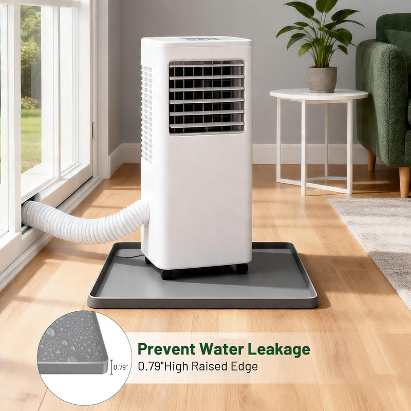 Portable Air Conditioner Silicone Drip Mat, 23.6''x19.7''x0.78'' Portable AC Drip Pan,Under Portable AC Drip Tray with Raised Edge,Spill-Proof- Ideal for Ice Makers, Humidifiers, Dehumidifier- Grey