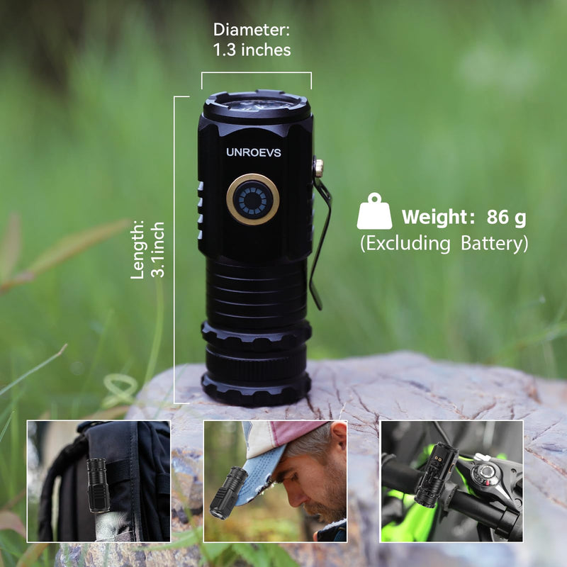 Mini Flashlight 2550 Lumens Rechargeable USB C Charging, Small Flashlights High Lumens 5 Modes, Pocket Flashlight with Clip, Magnetic Flashlight for EDC,Camping, Hiking,Emergency A