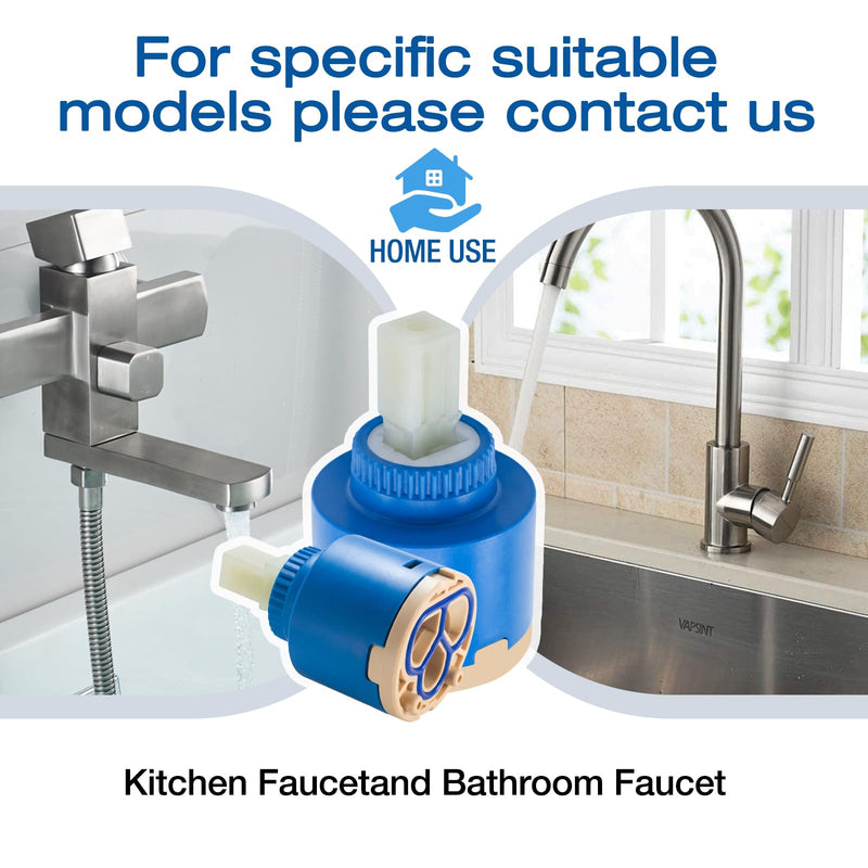 35mm Ceramic Faucet Cartridge Replacement for Single Handle Kitchen Basin Shower Faucet Part, Ceramic Faucet Valve, Hot and Cold Water Control, Universal Fit 35MM