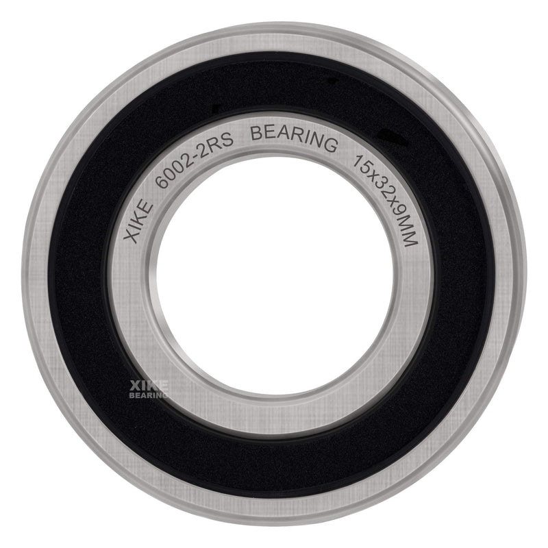 XiKe 2 Pcs 6002-2RS Double Rubber Seal Bearings 15x32x9mm, Pre-Lubricated and Stable Performance and Cost Effective, Deep Groove Ball Bearings. 6002-2RS Size 15x32x9mm