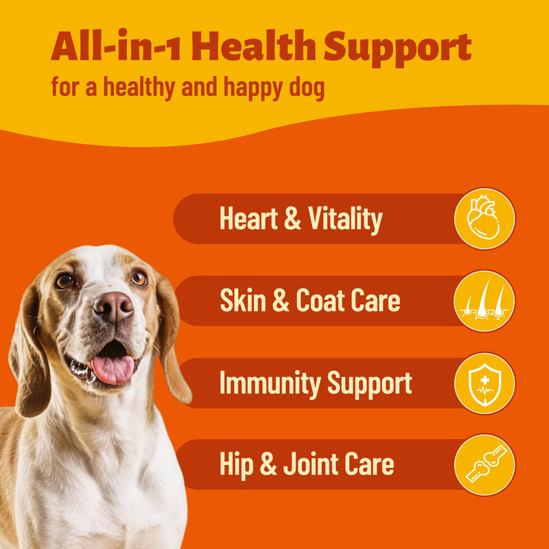 300 Bites Vitamins Supplements and Taurine for Dogs with CoQ10, Glucosamine,Omega 3, MSM - Dog Multivitamins for Heart Health, Immunity Support, Antioxidant Protection 7.76oz