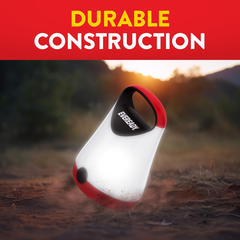 Eveready LED Camping Lantern X-250 (2-Pack), Super Bright Tent Lights, Rugged Water Resistant LED Lanterns, 100 Hour Run-time (Batteries Included), Red and Black 2 Pack