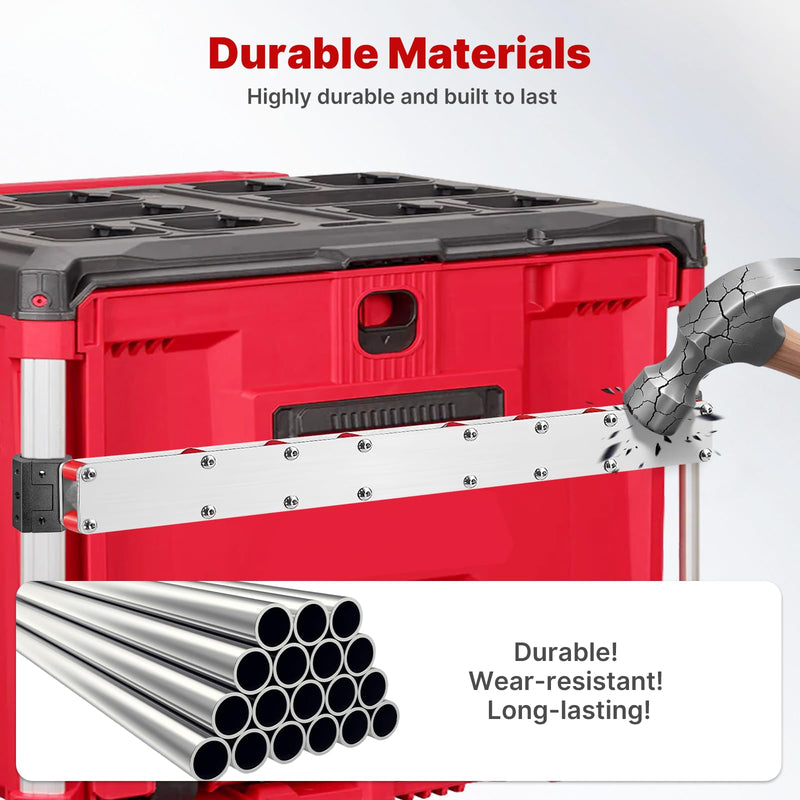 Power Drill Holder Compatible with Milwaukee Packout Toolbox, Locking Stainless Steel Tool Holder Side Mount, Hanging Tape Measure Screwdrivers Wrenches, No Drilling Organizer for Packout Accessories