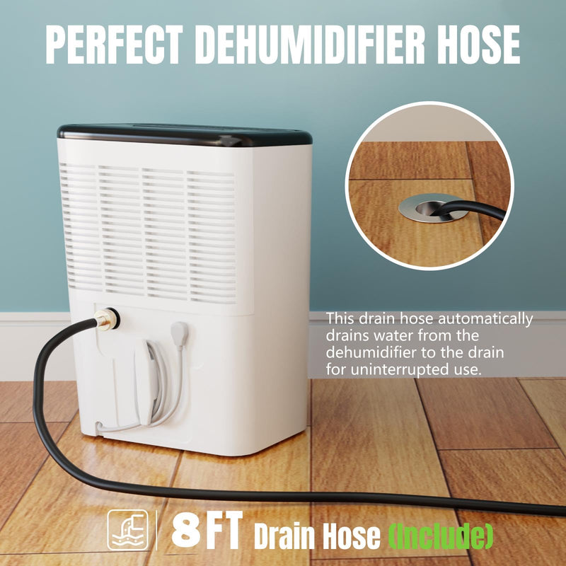 8FT Leakproof Dehumidifier Drain Hose with 3/4" FHT Rustproof Connector 8FT