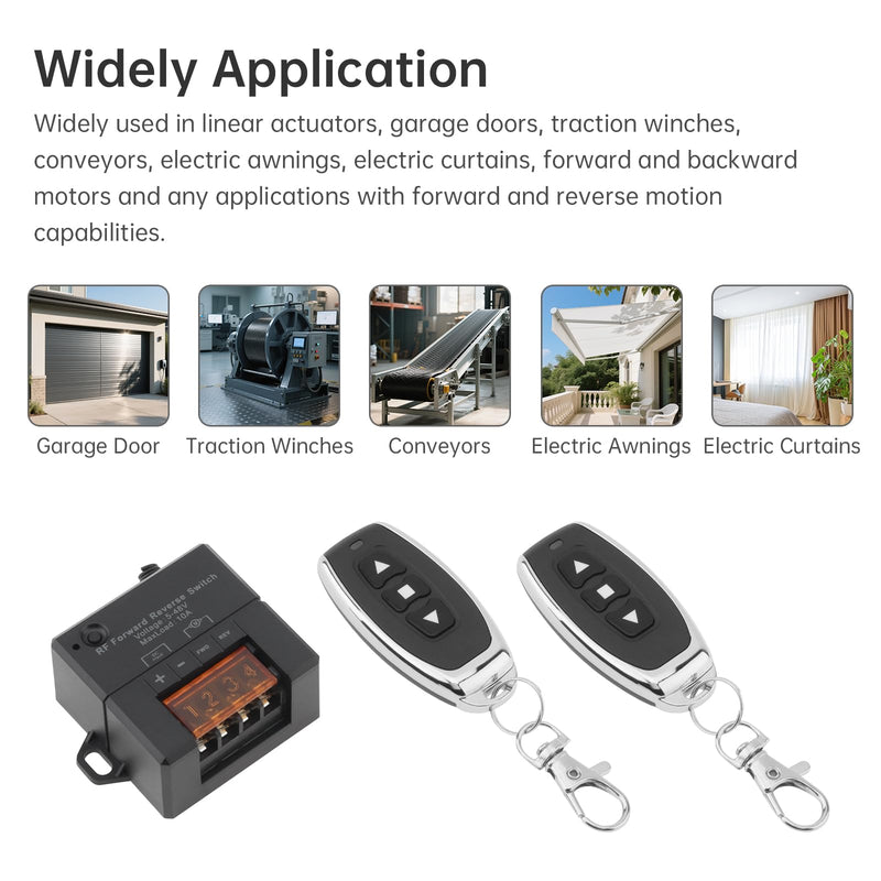 DC 5V-48V 10A Forward Reverse Remote Control Switch Linear Actuator Controller Winch Solenoid Relay Contactor, Forward Reverse Switch