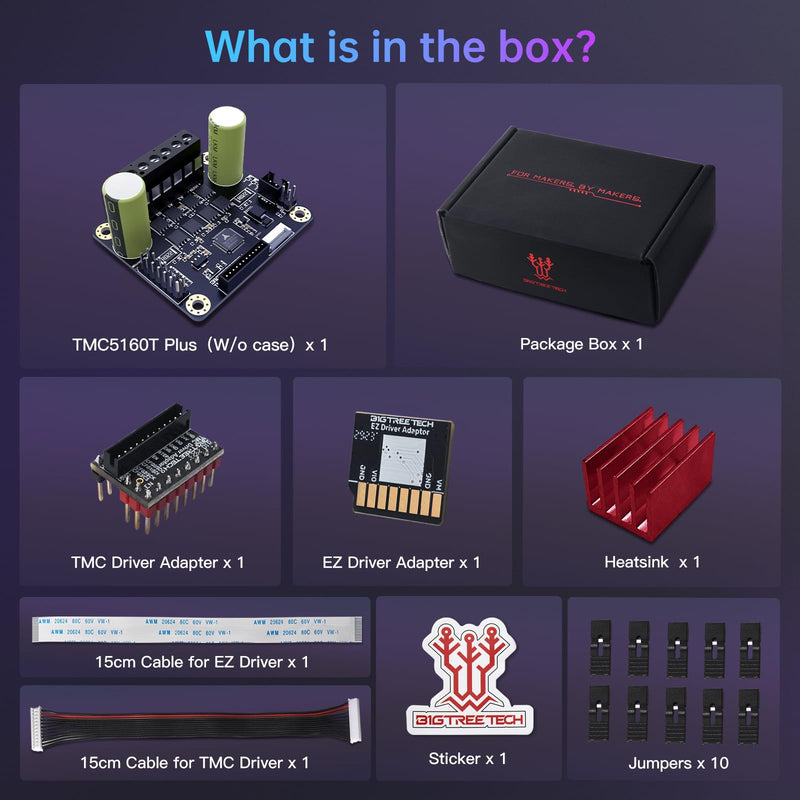 BIGTREETECH TMC5160T Plus V1.0 Stepper Motor Driver 8V-60V StepStick SPI Silent High Speed Printing for Marlin/Klipper/RRF Firmware Manta M8P V2.0/V1.0, Octopus Pro Control Board (Without Case) TMC5160T Plus(w/o case)