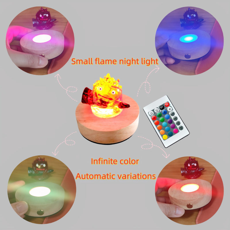 Calcifer Night Light with Remote Control - Multi-Color Adjustable LED Lamp Statue Inspired by Howl's Moving Castle