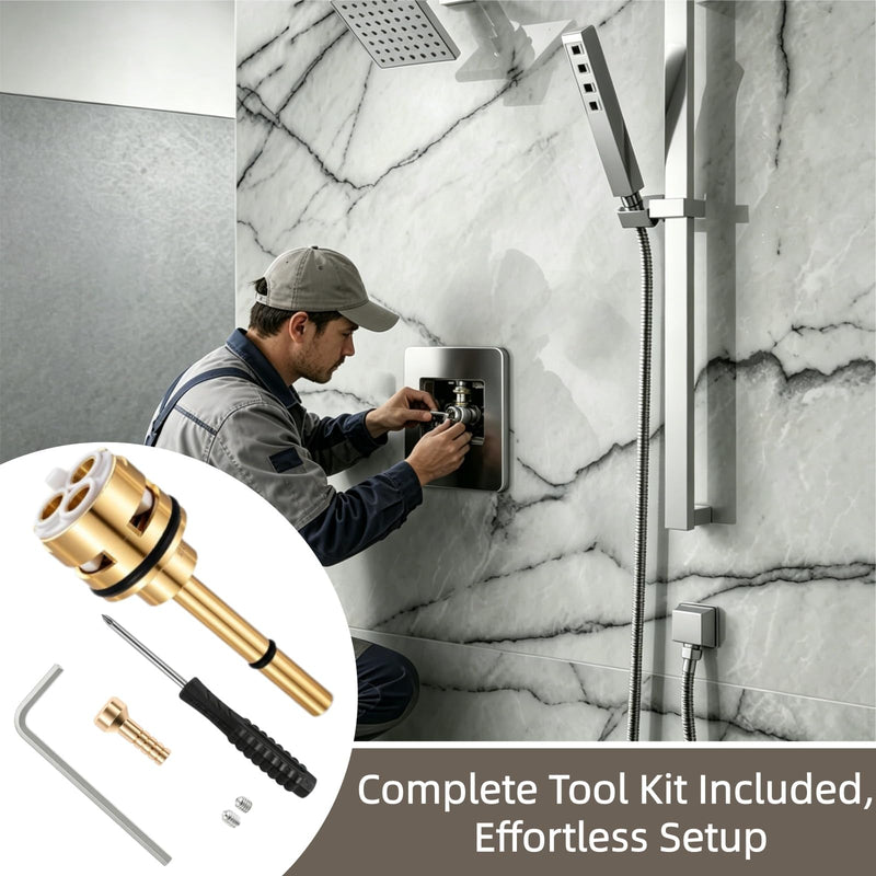 RP71718 3-Function Non-Shared Diverter Cartridge, Compatible with Delta R11000 R22000 R22000WS Valves, Brass Shower Diverter Replacement Kit with Installation Tools