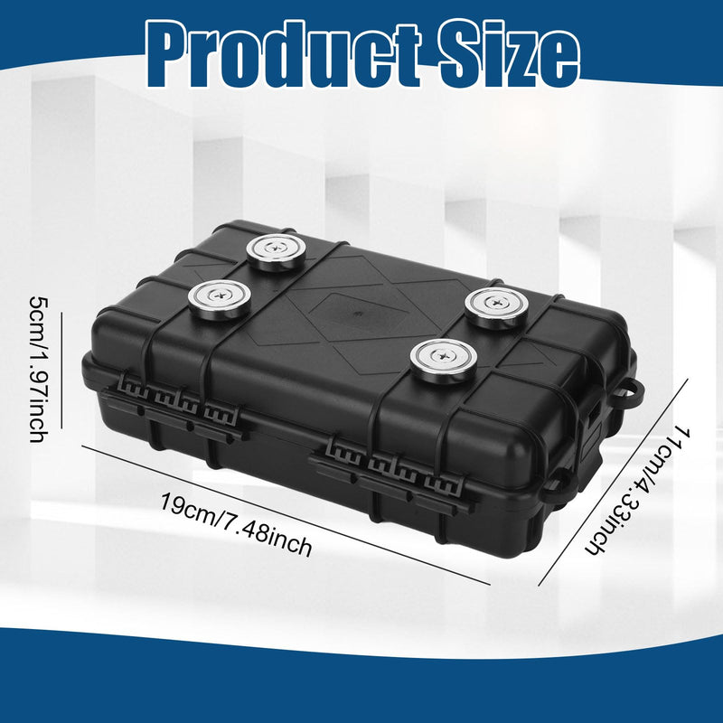 Upgrade Large Magnetic Key Holder Box Under Car, Upgraded Magnetic Storage Box for Hide a Key Outside Waterproof Keys Hider Outdoor, Concealed Storage Case Under Trackers, 7.48" x 4.33" x 1.97", Black
