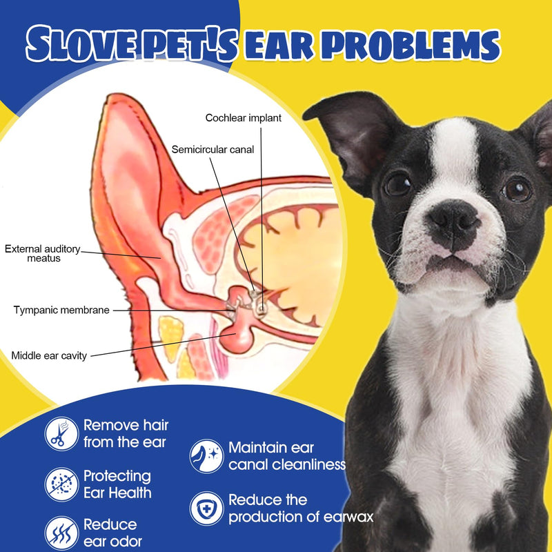 Updated Dog Ear Powder for Hair Removal,Ear Powder for Dogs Plucking with 5.5inch Hemostat Locking Forceps Curved, Removing Earwax and Odor Ear Powder+5.5inch Forceps Curved - PawsPlanet Australia