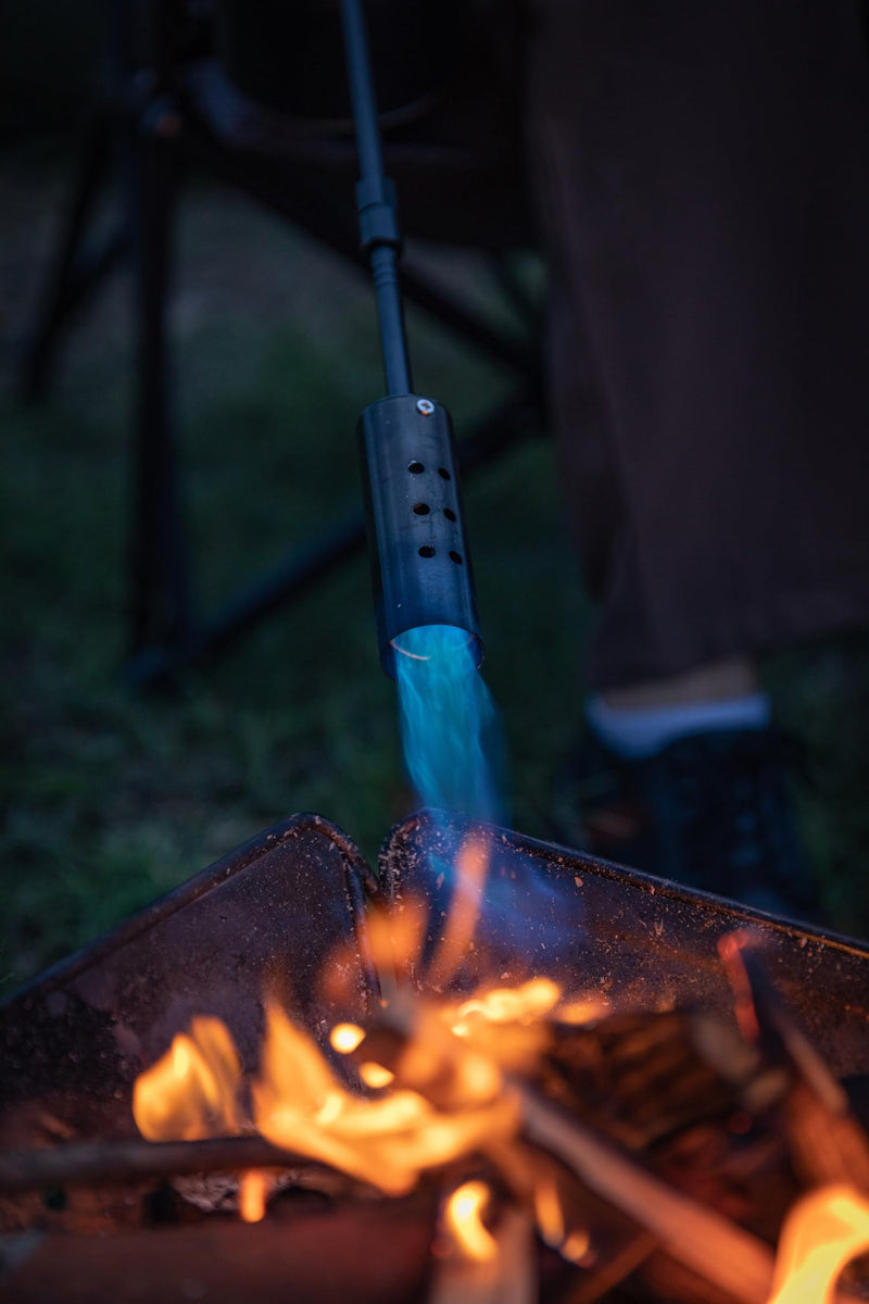 CAMPINGMOON Camping Grill Torch Dual Fuel Head Flame Adjustable for Charcoal Starter with Storage Case MT-3955/I-1010 (Propane + Isobutane) Propane + Isobutane