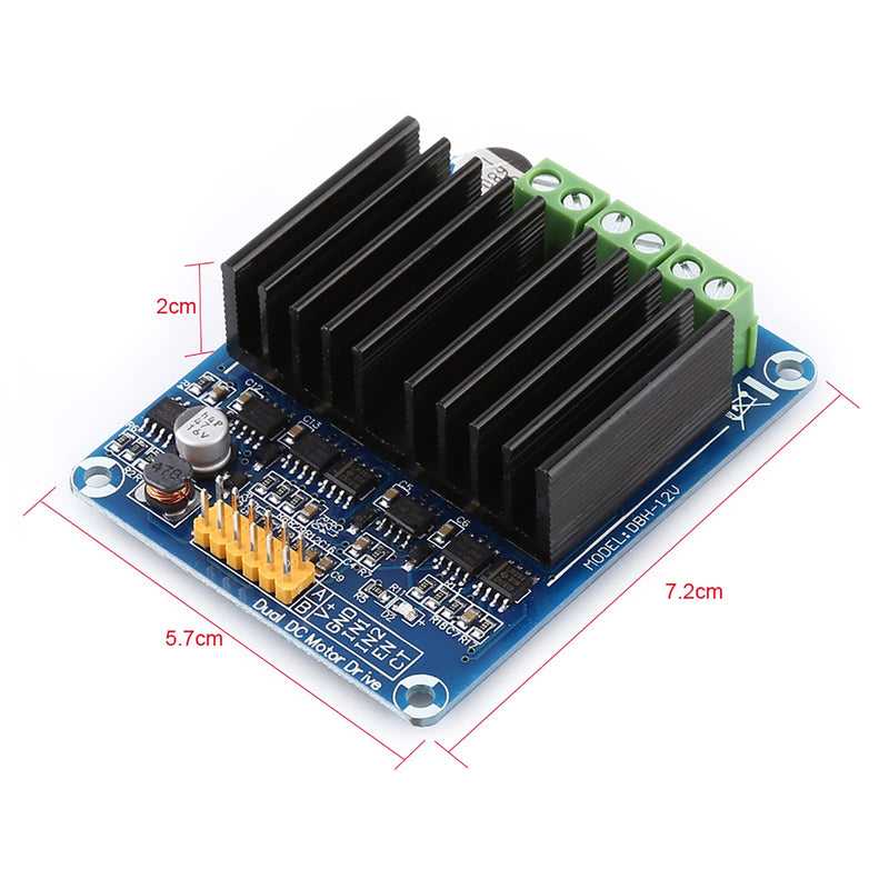 DC5-12V 0A-30A Dual Channel H Bridge Motor Driver Board Module Robot Stepper Driver Controller Board Module for Coreless Motor for Toy Cars DC Motors ﻿