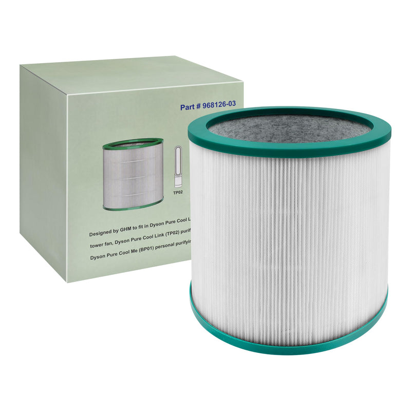 True HEPA Filter TP03 Compatible with Dyson Pure Cool Link and Tower Purifier TP01 TP02 TP03 BP01 AM11 Models, Approx7.5  (Fit 1st & 2nd Generation), Part # 968126-03 1 Count (Pack of 1)