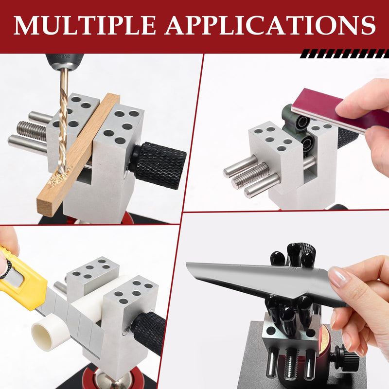 Mini Vise Table Top Clamp, Aluminum Alloy Small Bench Vice for Hobby Jeweler, 360° Rotatable Adjustable Workbench Tool for Jewelry Making DIY Project Craft Repair Tool
