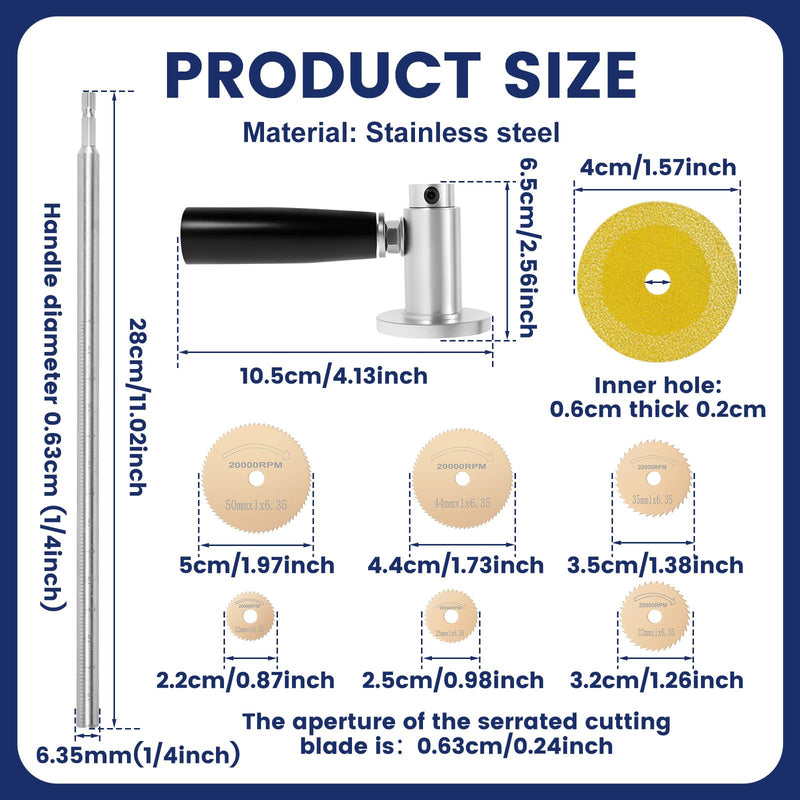 7 Inch Inside Pipe Cutter for PVC Pipe, Internal/Inside PVC Pipe Cutter for Drill with Diamond Grit Cutting Wheel PVC Cutter with Hex Shank, Handle and Drill Attachment for Plumbing, Irrigation 5 Diamond Grit Cutting Wheels