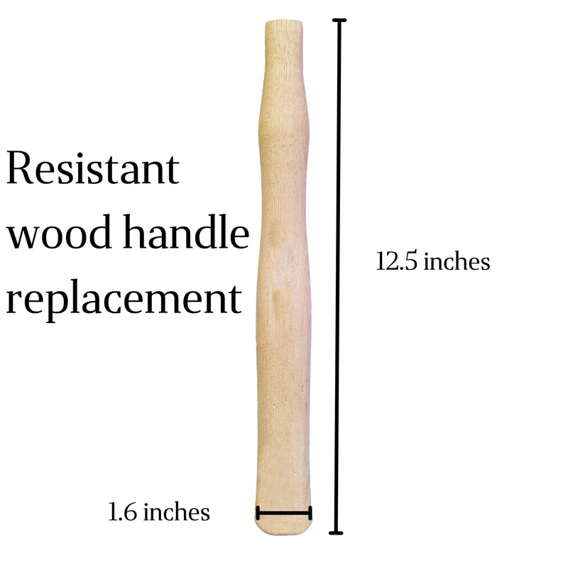 2 pack Wood Sledge hammer handle replacement for 2, 3 and 4 lb Complete Set with Wooden and Steel Wedges - Wood replacement ball pien hammer handle - Wood tool handle - Wooden handle hammers in bulk Hammer-2pack