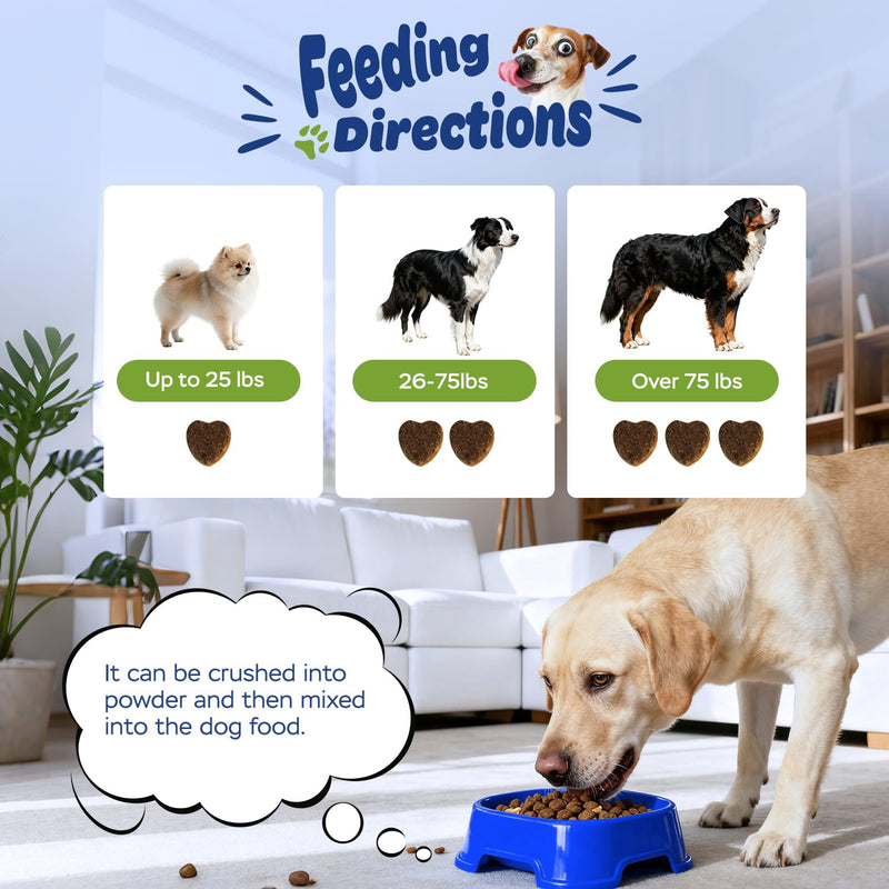 Calming Chews for Dogs – Relaxation & Stress Support with Chamomile, Valerian Root, L-Theanine, Passionflower & Ashwagandha – Calming Support with Glucosamine, Chicken Flavor, 120 Count