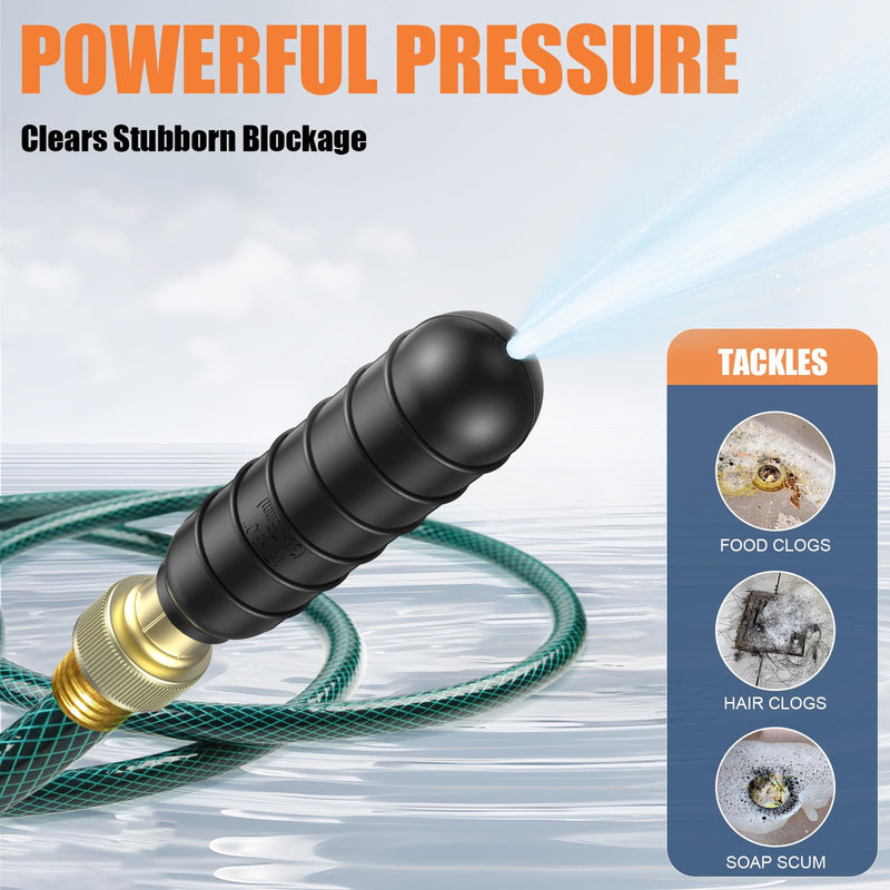 Drain Bladder, Medium Drain Cleaning Bladder Fits 1.5" to 3" Pipes, Rubber Drain Bladder Unclogger for Bathroom Sinks, Showers, Swimming Pool Drains, Kitchen Sinks and Main Drains 1.5" to 3"