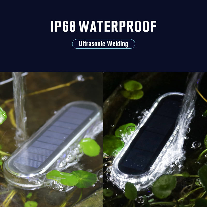 Honalia Solar Deck Dock Driveway Lights Outdoor Solar Powered Waterproof, Cool White Driveway Markers Concrete Step Lights for Deck Stairs Dock Marine 6 Pack White-6 Pack
