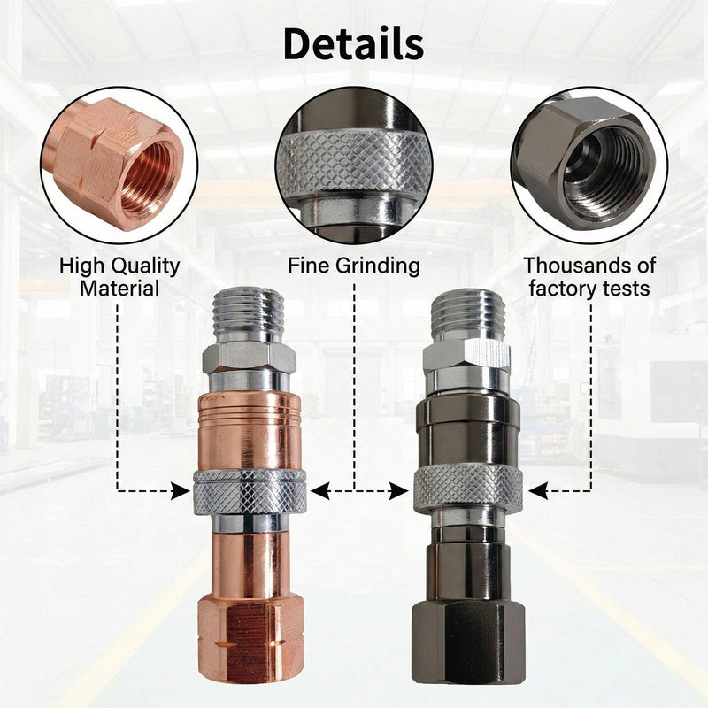 Oxy Acetylene Quick Connect Fittings, 2PCS B-Size 9/16"-18 UNF Brass Torch to Hose Connectors with Check Valves for Welding Cutting Gas Quick Disconnect Set