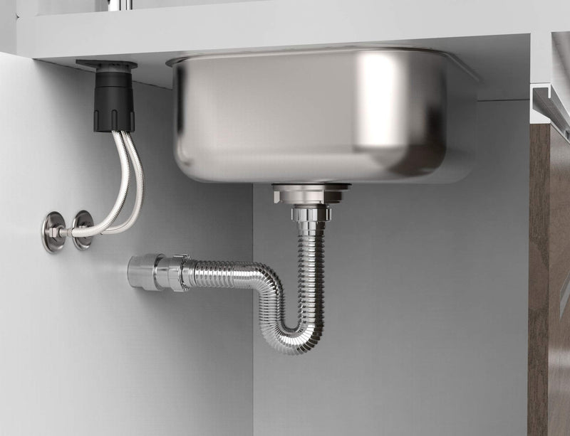 Flexible P-Trap for 1-1/2" Drain Pipes (Chromed - 24 Inch Length) with Adjustable Connections for Kitchen Sinks and Shampoo Bowls, Compatible with Various Sink Configurations Chromed