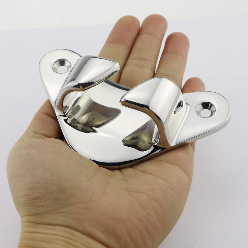 104MM(4-1/4") Marine Grade Stainless Steel 316 Boat Angled Bow Chocks Yacht Deck Dock Mooring Rope Cleat Chock (1 Piece)