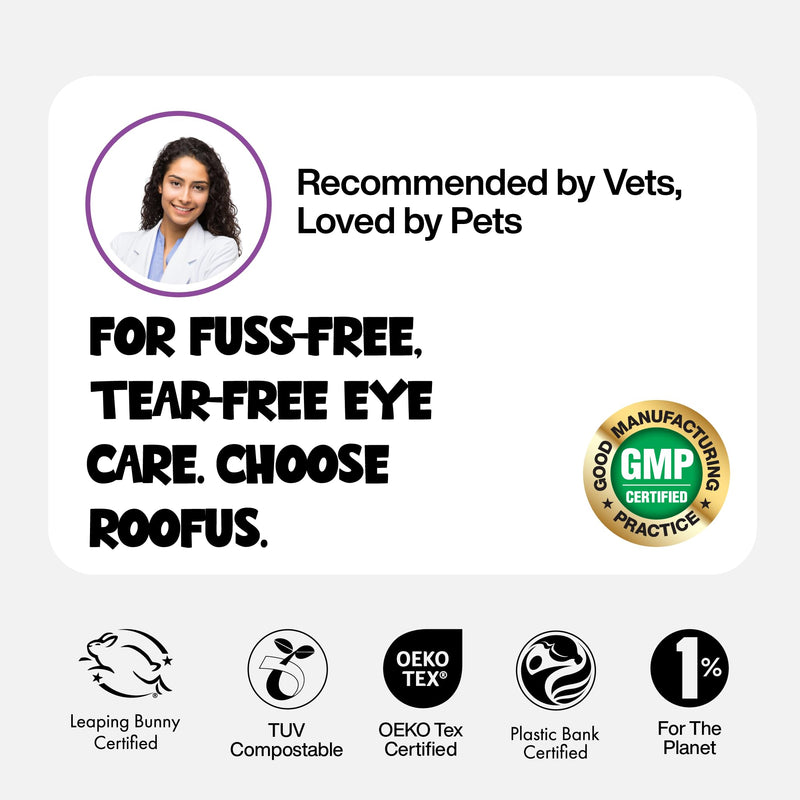 Dog Eye Wipes 100 Counts - Dog Tear Stain Remover for Dogs - Hypoallergenic Pet Eye Cleaner Wipes for Dogs & Cats White