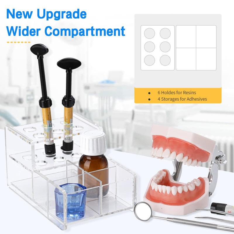 Dental Composite Organizer - Multi-Function Acrylic Organizer for Resin Adhesive Syringes Dental Instrument Holder