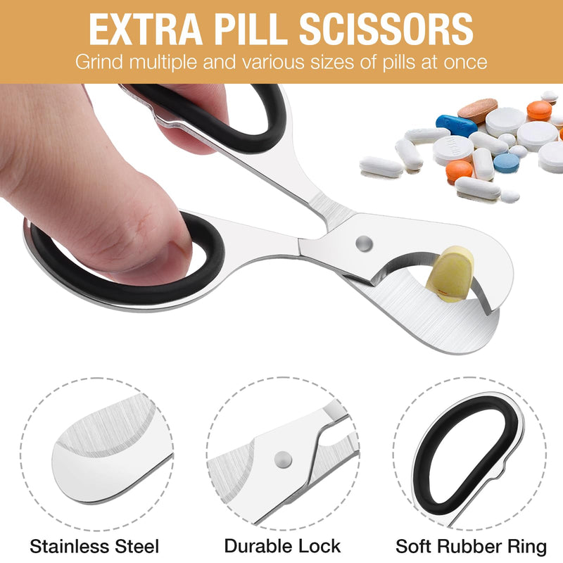 Small Portable Pill Crusher Grinder to Fine Powder for Elderly - Crushes Multiple Pills, Small and Large Medication and Vitamin Tablets - Great for Feeding Tube, Kids, Pets - Ideal for Travel (Wood) Wood