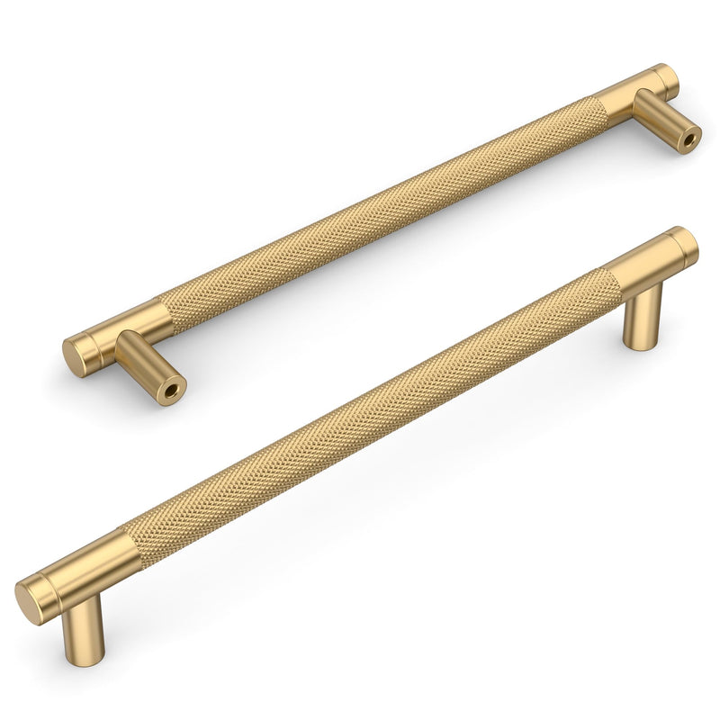 Amerdeco Champagne Bronze Knurled Cabinet Pulls 10 in 10 Pack 10" hole center