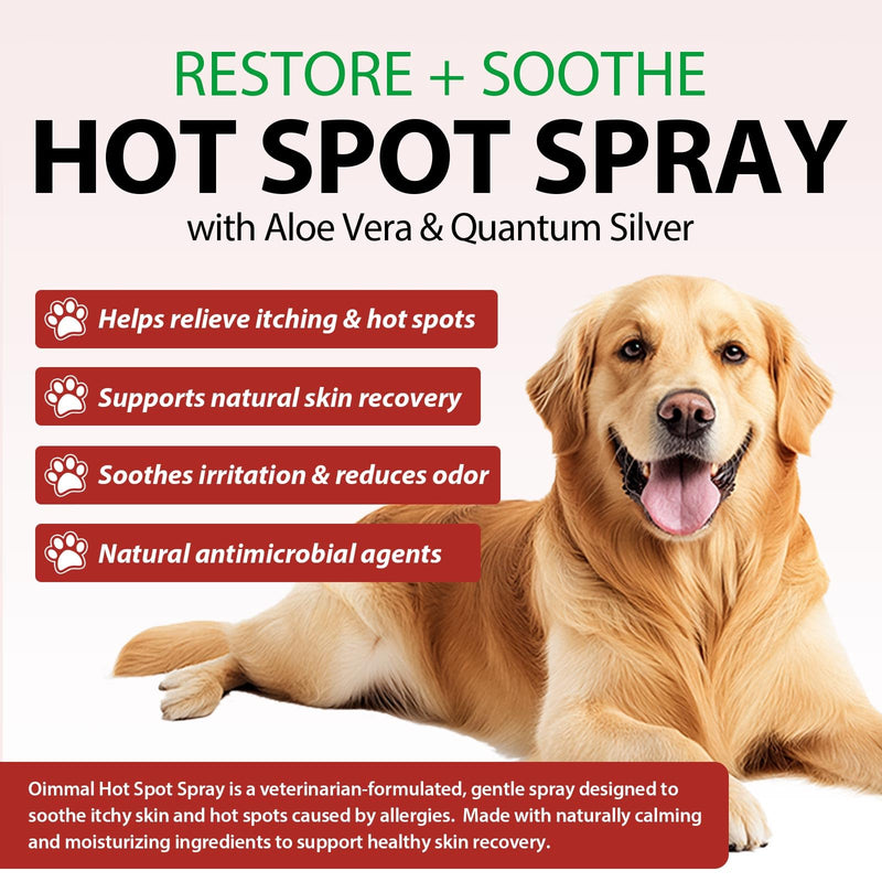 Hot Spot Spray Treatment for Dogs, 2025 Upgraded Hot Spot & Itch Relief Skin Spray for Dog, Irritated Dry Itchy Skin, Allergies, and Dermatitis, Scratching and Licking, Reduces Topical Inflammation hot spot spray treatment for dogs