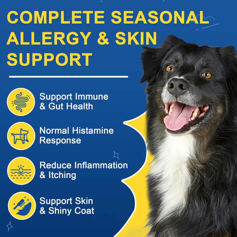 Dog Allergy Relief Chews, Salmon Fish Oil for Dogs Skin and Coat